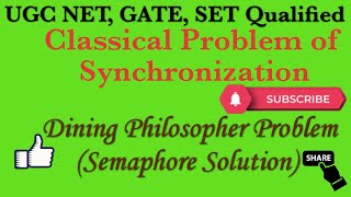 Dining Philosopher ProblemSemaphore Solution  Classical Problem of Synchronization  UGCNET GATE [upl. by Aerb]