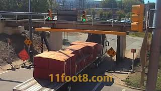 Semi truck loses stacks at the 11foot88 bridge [upl. by Eledoya274]