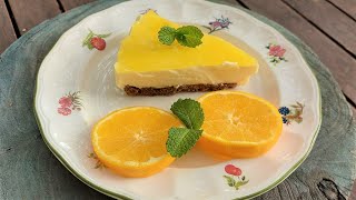 🍰TARTA de 🍊NARANJA 🧀QUESO y GALLETAS con 🍫CACAO Cheesecake de Naranja Recetasroampmusic 125 [upl. by Ahsiekar]