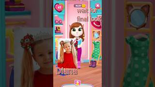 Angela Makeover Diana how look Angela 🤔💝 shorts gaming talkingangela [upl. by Zweig346]