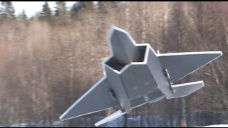 RCPowers design F22 Raptor RC Depron Thrust vectoring first flights 2 [upl. by Fanchie440]