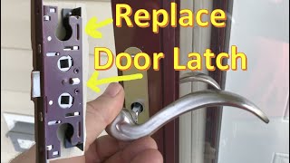 How to Replace DOOR LATCH Pella Storm Door Handle repair fix Broken Latch Assembly [upl. by Heins]