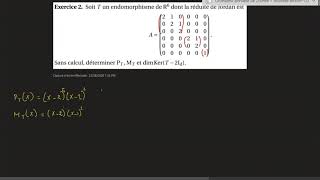 Forme réduite de Jordan  Exercice 2 [upl. by Eelreveb]
