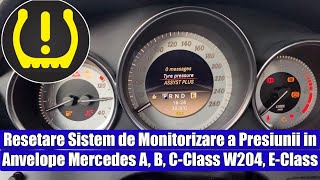 Cum resetezi Sistem Monitorizare Presiune Anvelope TPMS MercedesBenz A B CClass W204 EClass [upl. by Atsillak]