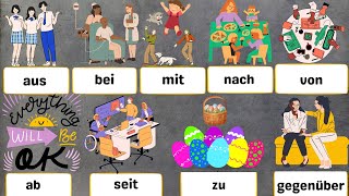 Alle Dativ Präpositionen A1 amp A2 mit Beispielen All German Dative Prepositions amp example sentences [upl. by Isleen]