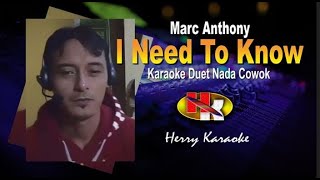 I Need To Know  Marc Anthony  Karaoke Duet [upl. by Leamhsi]