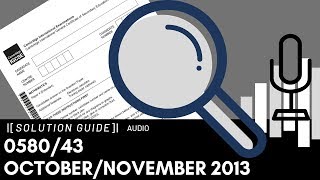 058043 OctoberNovember 2013 Marking Scheme MS Audio Voiceover [upl. by Annayk]