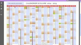 Personnaliser le calendrier scolaire annuel 2014 2015 Calenweb [upl. by Nare]