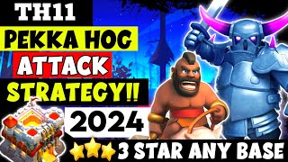 TH11 Pekka Hog Attack Strategy 2024  Best Th11 Attack Strategy Clash of Clans [upl. by Graham]