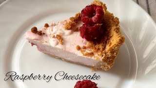 RASPBERRY CHEESECAKE WITHOUT CREAM CHEESE IN 30 MINUTES RECIPE ASMR  NO Bake  BAKE AND CAKE [upl. by Nylhsoj]