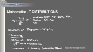 T Distributions  Fundamentals of Engineering FE EIT Exam Review [upl. by Dynah]