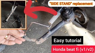 Honda beat fi v1v2 Side stand replacement tagalog tutorial 2024 [upl. by Nunes926]