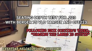 Seating Depth Test for 223 With Berger 75 VLD Target and CFE223 [upl. by Rawden]