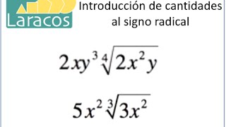 Como introducir factores en el signo radical ejemplo 1 [upl. by Yrahcaz263]