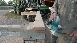 Creating Clear 64 Red Oak V Joint Decking from 3 years dry Rough Sawn Red Oak [upl. by Kannry750]