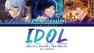 【AI Cover】Ayato Yelan Tartaglia 💧 IDOL アイドル by YOASOBI  Genshin Impact Color Coded Lyrics [upl. by Olegnad]