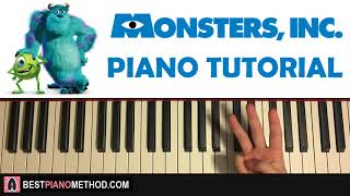 HOW TO PLAY  MONSTERS INC Theme Piano Tutorial Lesson [upl. by Alyose]