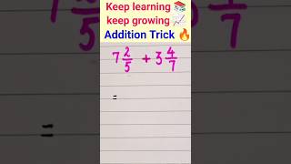 Addition of Mixed Fractions  Maths Tricks studywithjyoti [upl. by Adidnere421]