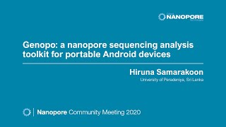 Genopo a nanopore sequencing analysis toolkit for portable Android devicesHiruna Samarakoon [upl. by Eph]