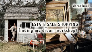 estate sale shopping  my DREAM WORKSHOP  XO MaCenna Vlogs [upl. by Notserc]