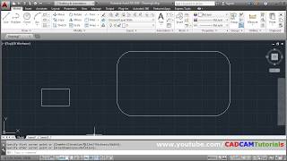 AutoCAD Draw Rectangle with Dimensions amp Rounded Corners [upl. by Yellat]