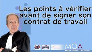 Que vérifier avant de signer son contrat de travail [upl. by Ellennahs]