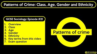 GCSE Sociology Revision  Patterns of Crime Class Age Gender Ethnicity Episode 21 [upl. by Mchail]