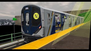 openbve ditmars BLVD to coney islandstillwellR211 N train [upl. by Norel725]