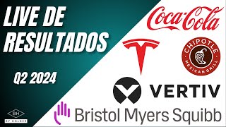 LIVE DE RESULTADOS TESLA CHIPOTLE VERTIV COCACOLA BRISTOL MYERS SQUIBB [upl. by Akinad]