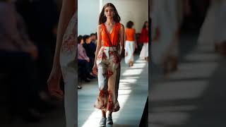 Vibrant Modern Look Sleeveless top and printed trousers  Daily AI Fashion Week [upl. by Adnaluoy]