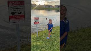 Son Throws basketball in alligator Lake 😳😂 shorts [upl. by Mohammad]