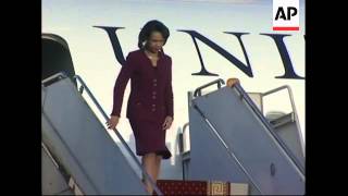 US Secretary of State Rice arrives for visit [upl. by Nivak]