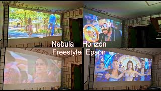 Samsung Freestyle vs Epson COFH02 vs XGIMI Horizon Pro vs Anker Nebula Cosmos Laser 4k Polaris [upl. by Aihtnys]