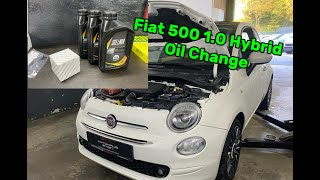 Fiat 500 hybrid oil change DIY Ölwechsel [upl. by Shafer813]