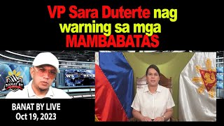 VP SARA DUTERTE nagwarning sa mga MAMBABATAS [upl. by Inor]