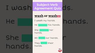 Subject Verb Agreement Quiz  Wash or Washes  inflectional endings englishquiz [upl. by Lerat870]