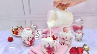 El POSTRE delicioso para VENDER casi TODO EL AÑO 🍓 Las mejores FRESAS con CREMA para VENDER en vaso [upl. by Mendie]