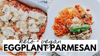 VEGAN KETO Eggplant Parmesan  Easy  Simple Ketotarian Recipe [upl. by Carry]