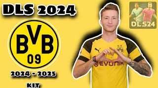 DLS 2024 CUSTOM KIT INPUT  DREAM LEAGUE SOCCER 2024  DLS 2024 BORUSSIA DORTMUND BVB KIT 😎 [upl. by Ramirolg102]