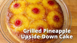 Grilled Pineapple Upside Down Cake  Smoked Dessert on Trager Grill [upl. by Efar]