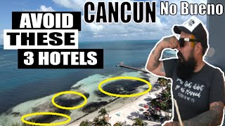 3 Resorts TO AVOID IN CANCUN  Beach walk on the Dark Ugly side of Cancun Bay  No Turquoise here [upl. by Atinod]