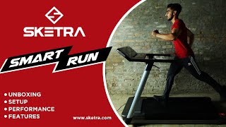 Sketra Smart Run Treadmill Review  Best Treadmill for home use in India  Best Brand for treadmill [upl. by Garretson]