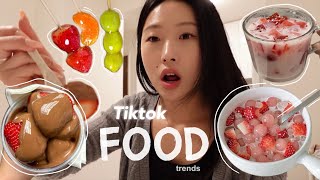 VIRAL TIKTOK FOOD TRENDS chocolate strawberries tanghulu hwachae [upl. by Nortad]