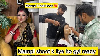 Mampi ka new hair look 👀  kis chij ka shooting ki taiyari kar rhi mampi abvlog [upl. by Jaehne]