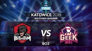 BOOMIDIndonesia vs GEEKFAM Malaysia BO3 ESL One Katowice  SEA Closed Qualifier [upl. by Nnylsia450]