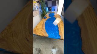 Tavolo in resina Blu Metallo resina tavolo epoxy diy [upl. by Nesral]