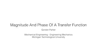 Magnitude And Phase Of A Transfer Function [upl. by Mil]