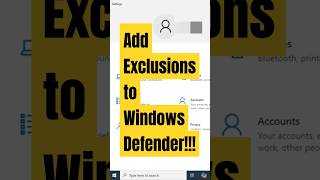 How to add Files type exclusions to Windows Defender [upl. by Kalfas2]