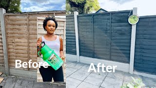 How to spray Paint Garden fence using Cuprinol Sprayer  Vlog [upl. by Gotcher]