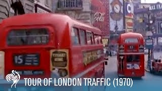 Tour of London Traffic DoubleDecker Buses amp Black Cabs 1970  British Pathé [upl. by Merritt]